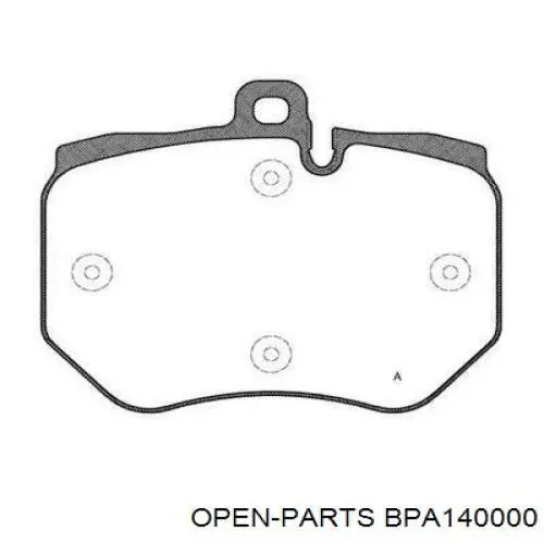 Передние тормозные колодки BPA140000 Open Parts