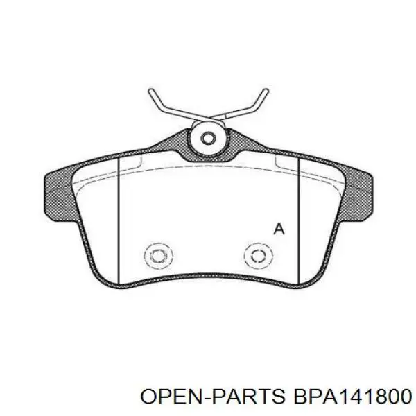 Задние тормозные колодки BPA141800 Open Parts