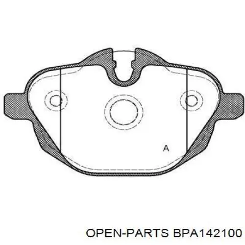 Задние тормозные колодки BPA142100 Open Parts