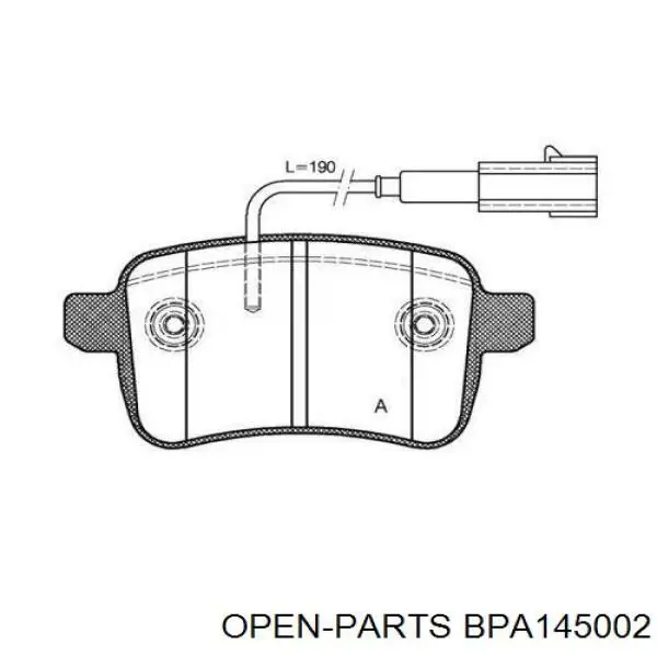 Задние тормозные колодки BPA145002 Open Parts