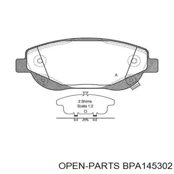 Передние тормозные колодки BPA145302 Open Parts