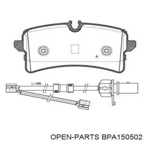 BPA1505.02 Open Parts sapatas do freio traseiras de disco