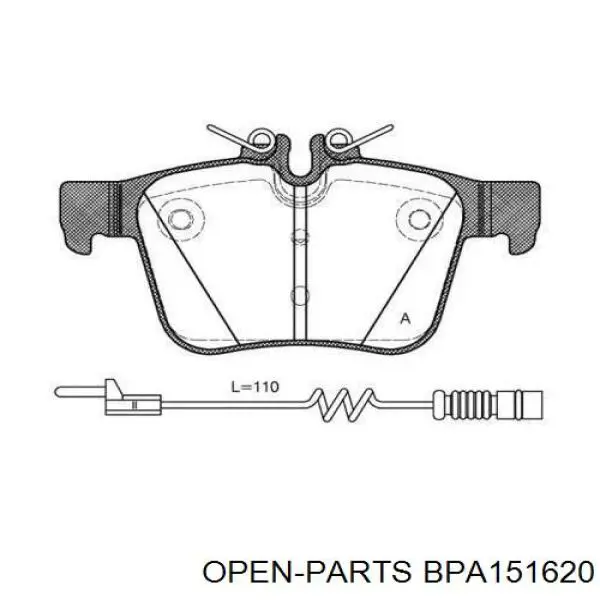 Задние тормозные колодки BPA151620 Open Parts