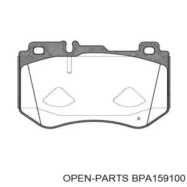 BPA159100 Open Parts sapatas do freio dianteiras de disco