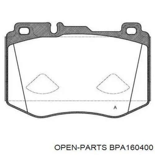 BPA1604.00 Open Parts sapatas do freio dianteiras de disco