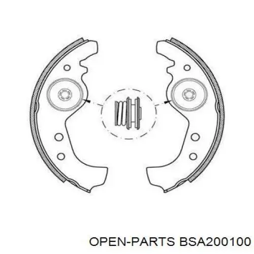 Задние барабанные колодки BSA200100 Open Parts