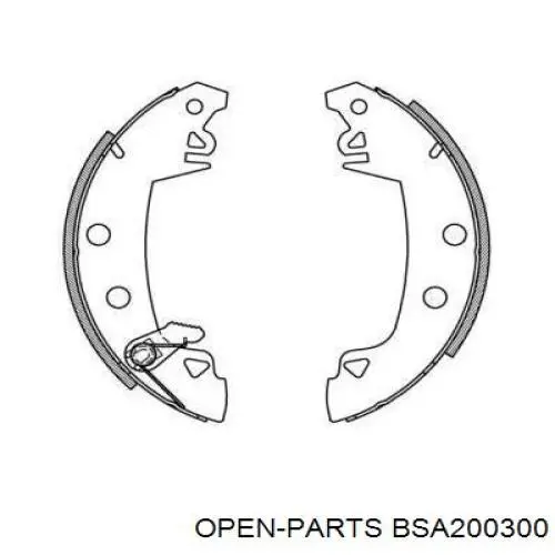 Задние барабанные колодки BSA200300 Open Parts