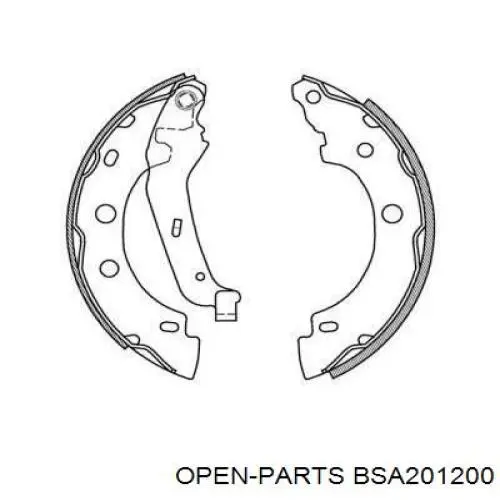 Задние барабанные колодки BSA201200 Open Parts