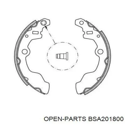 Задние барабанные колодки BSA201800 Open Parts