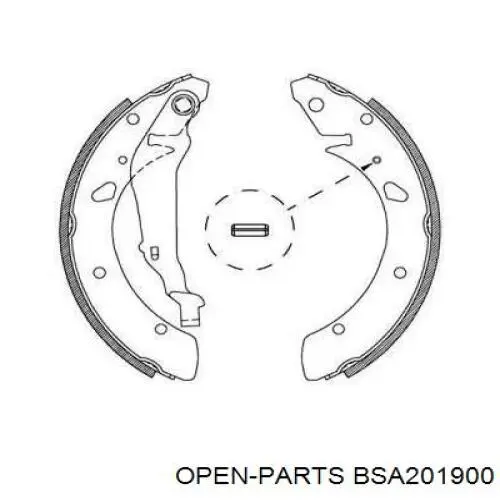 Задние барабанные колодки BSA201900 Open Parts