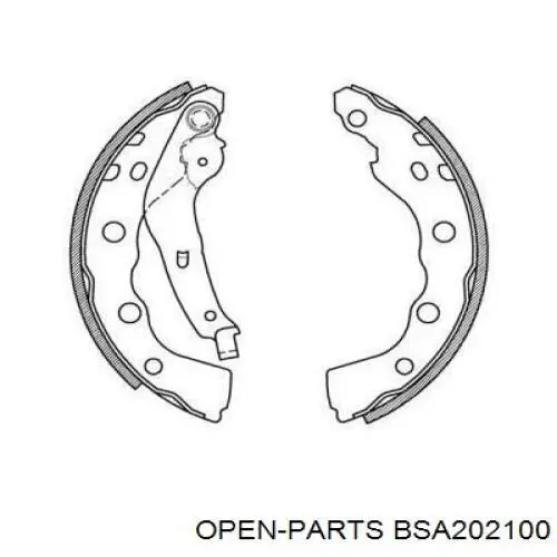 Задние барабанные колодки BSA202100 Open Parts