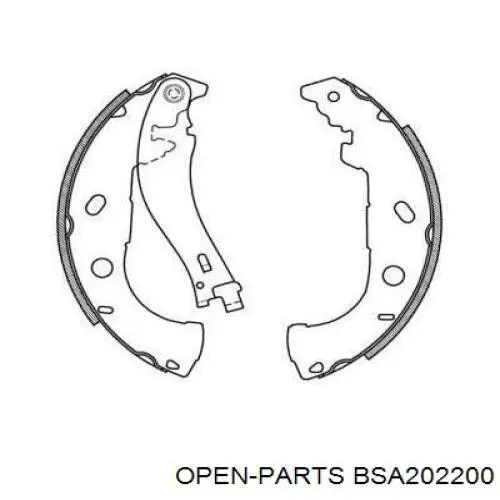 Задние барабанные колодки BSA202200 Open Parts