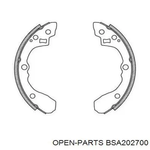 Задние барабанные колодки BSA202700 Open Parts