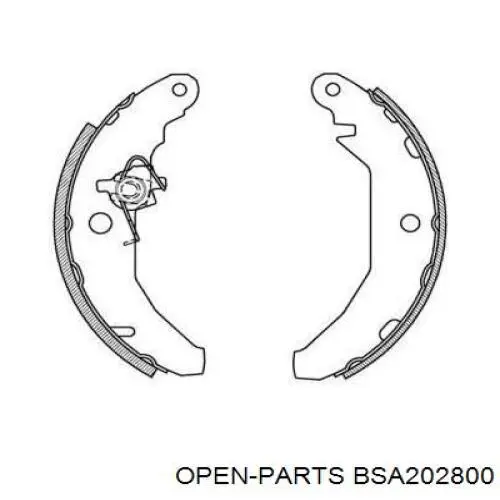 Задние барабанные колодки BSA202800 Open Parts