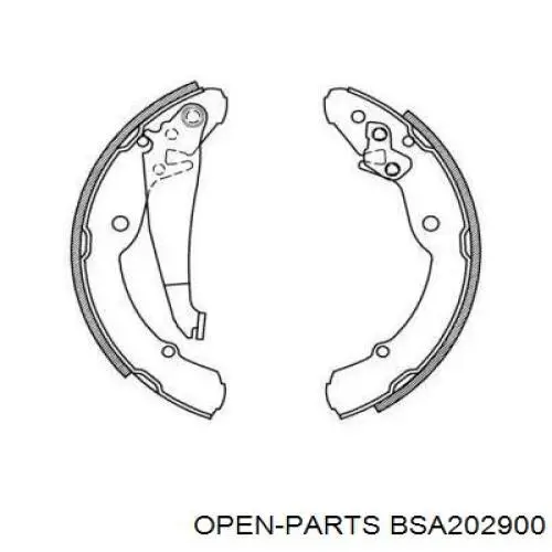 Задние барабанные колодки BSA202900 Open Parts