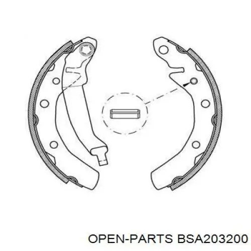 Задние барабанные колодки BSA203200 Open Parts