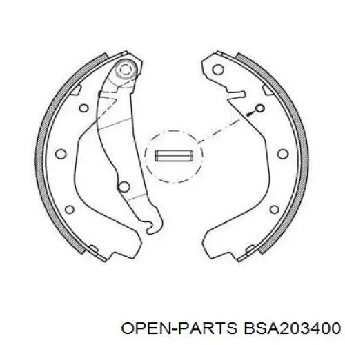 Задние барабанные колодки BSA203400 Open Parts