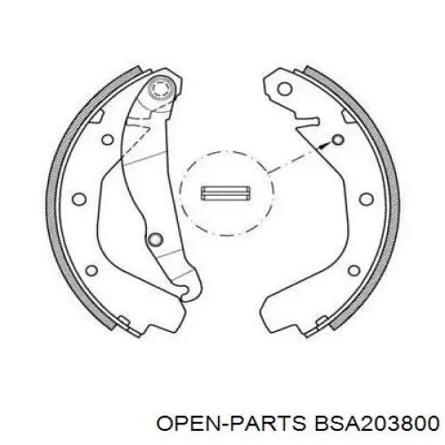 Задние барабанные колодки BSA203800 Open Parts