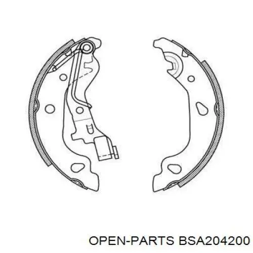 Задние барабанные колодки BSA204200 Open Parts