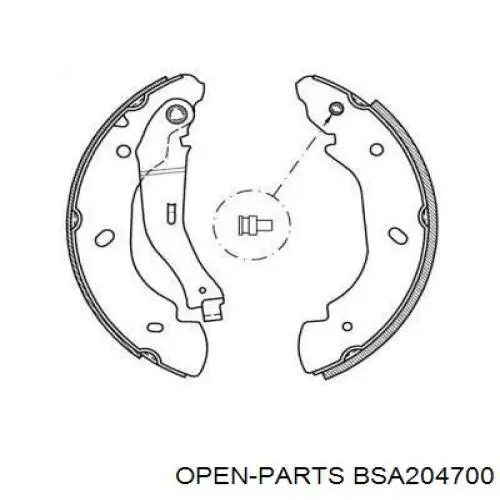 Задние барабанные колодки BSA204700 Open Parts