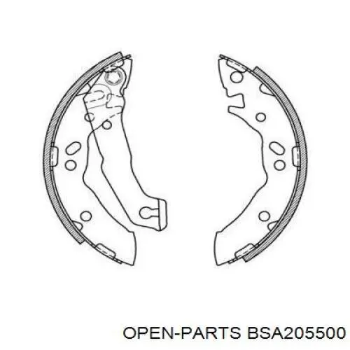 Задние барабанные колодки BSA205500 Open Parts