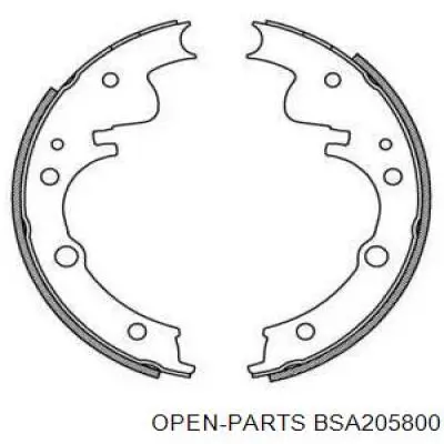 Задние барабанные колодки BSA205800 Open Parts