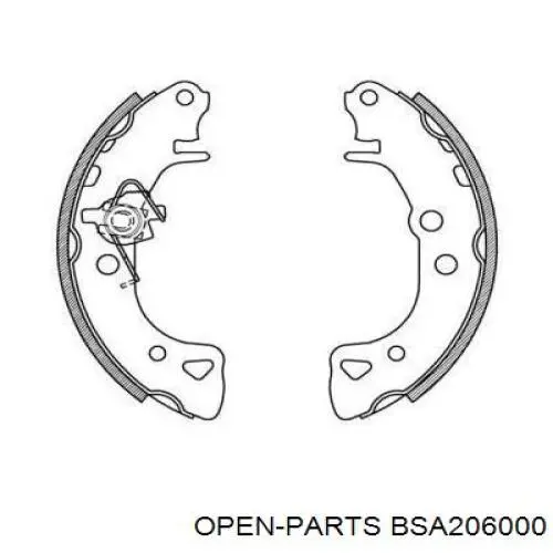 Задние барабанные колодки BSA206000 Open Parts