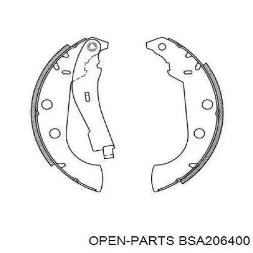 Задние барабанные колодки BSA206400 Open Parts