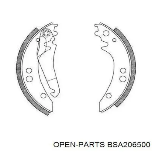 Задние барабанные колодки BSA206500 Open Parts