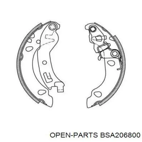 Задние барабанные колодки BSA206800 Open Parts