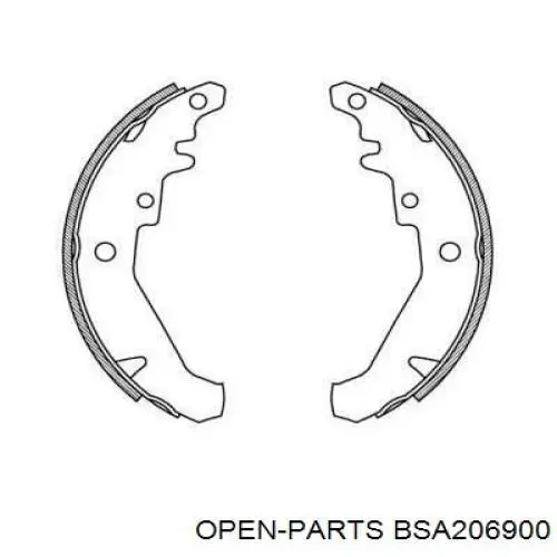 Задние барабанные колодки BSA206900 Open Parts