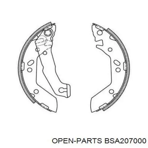 Задние барабанные колодки BSA207000 Open Parts