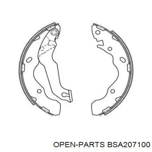 BSA2071.00 Open Parts sapatas do freio traseiras de tambor