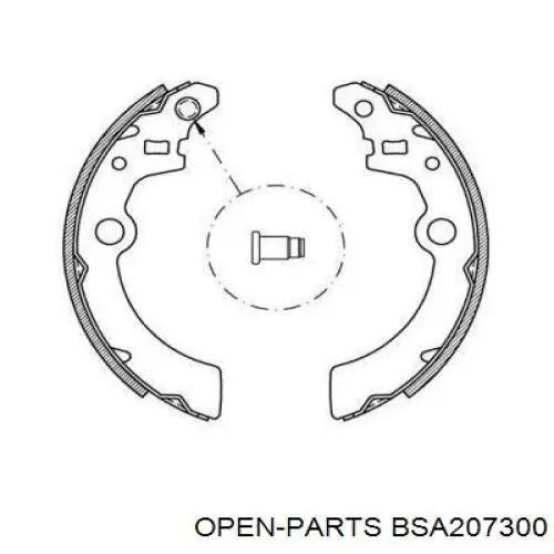 Задние барабанные колодки BSA207300 Open Parts