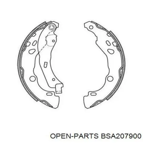 Задние барабанные колодки BSA207900 Open Parts