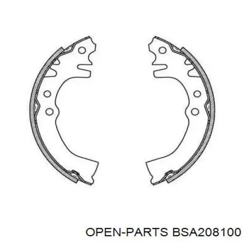 Задние барабанные колодки BSA208100 Open Parts