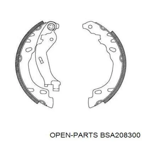 Задние барабанные колодки BSA208300 Open Parts