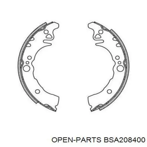 Задние барабанные колодки BSA208400 Open Parts