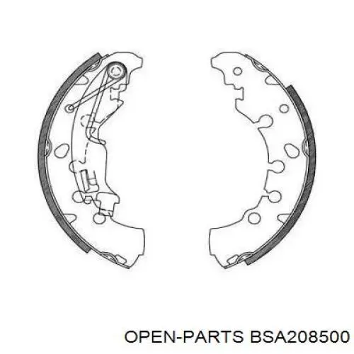 Задние барабанные колодки BSA208500 Open Parts