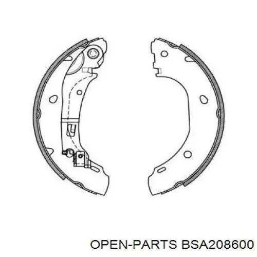 Задние барабанные колодки BSA208600 Open Parts