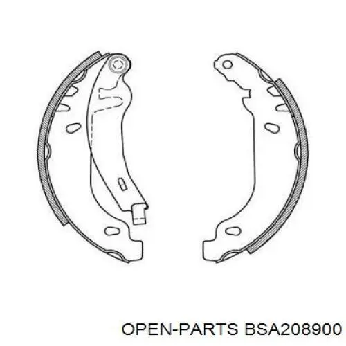 Задние барабанные колодки BSA208900 Open Parts