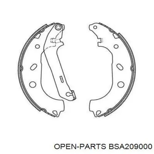 Задние барабанные колодки BSA209000 Open Parts