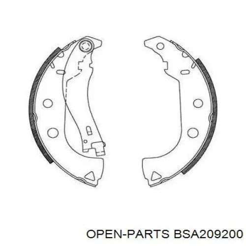 Задние барабанные колодки BSA209200 Open Parts