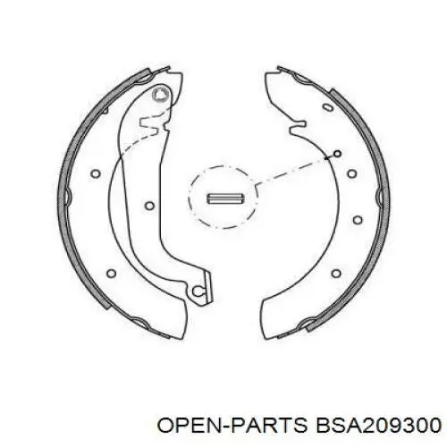 Задние барабанные колодки BSA209300 Open Parts