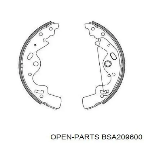 Задние барабанные колодки BSA209600 Open Parts