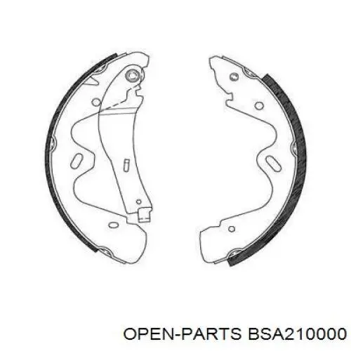 Задние барабанные колодки BSA210000 Open Parts