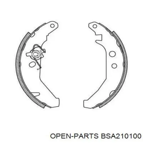 Задние барабанные колодки BSA210100 Open Parts