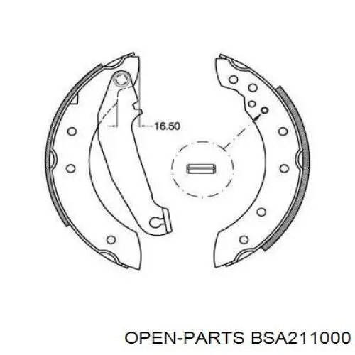 Задние барабанные колодки BSA211000 Open Parts