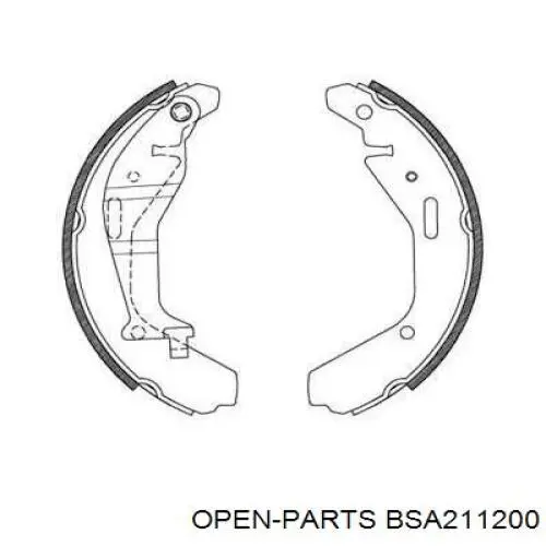 Задние барабанные колодки BSA211200 Open Parts