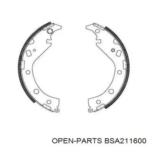 Задние барабанные колодки BSA211600 Open Parts